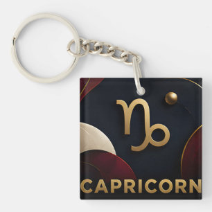 Capricorn Zodiac Luxury Celestial Astrology Gift Key Ring