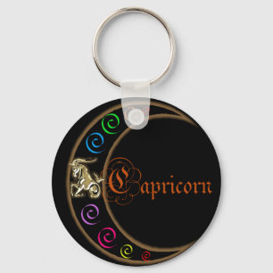 Capricorn Zodiac Moon Key Ring