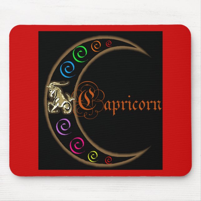 Capricorn Zodiac Moon Mouse Pad (Front)