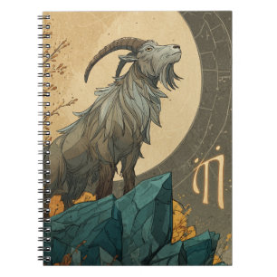 Capricorn Zodiac Mountain Goat Notebook