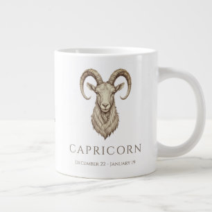 Capricorn Zodiac Personalised Name & Birth Date Large Coffee Mug