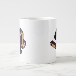 Capricorn Zodiac Sign and Text Design Large Coffee Mug