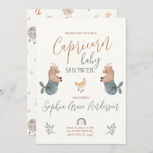 Capricorn Zodiac sign baby shower Invitation