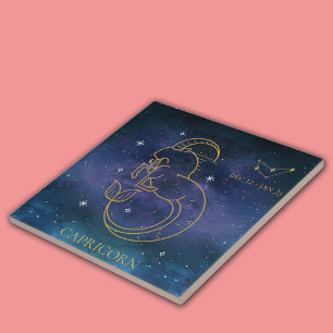 Capricorn Zodiac Sign Constellation Decorative  Ceramic Tile