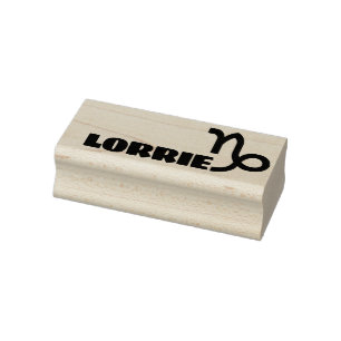 Capricorn Zodiac Sign Cool Personalised Name Text Rubber Stamp
