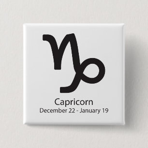 Capricorn zodiac sign December 22 - January 19 15 Cm Square Badge