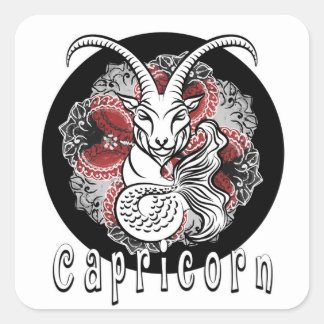 capricorn zodiac sign design by chennai Indipup Square Sticker