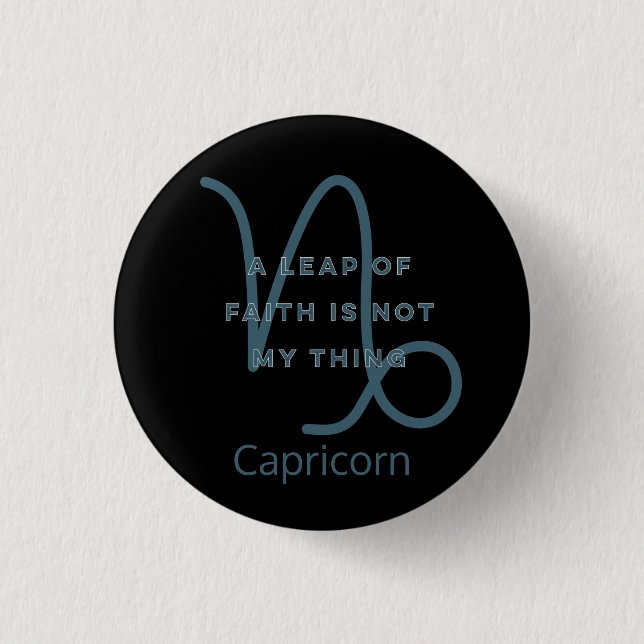 Capricorn Zodiac Sign Fun Quote Blue Birthday 3 Cm Round Badge (Front)