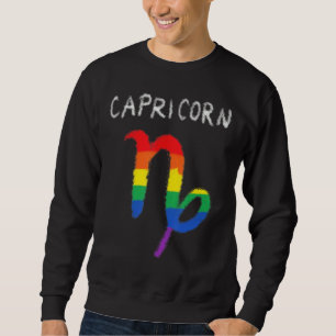 Capricorn Zodiac Sign Gay Lesbian Lgbt Pride Rainb Sweatshirt