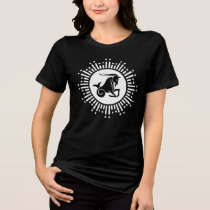 Capricorn Zodiac Sign Goat Cosmic Starburst Design Tri-Blend Shirt