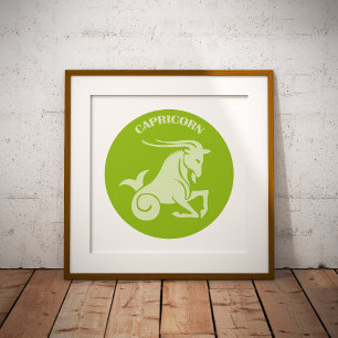 Capricorn, Zodiac Sign, Horoscope, Astrology Foil Prints