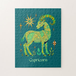 Capricorn Zodiac Sign in Intricate Patterns Jigsaw Puzzle