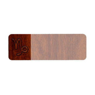 Capricorn Zodiac Sign in Mahogany Style print Return Address Label