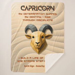 Capricorn Zodiac Sign Modern 3D Astrology Design Sherpa Blanket
