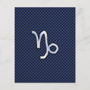 Capricorn Zodiac Sign navy blue carbon fiber style Flyer