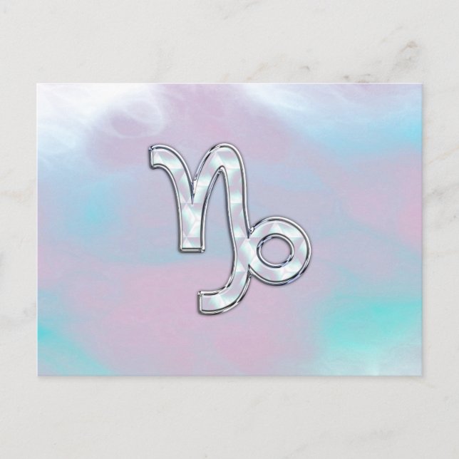 Capricorn Zodiac Sign on Mother of Pearl Style Postcard (Front)
