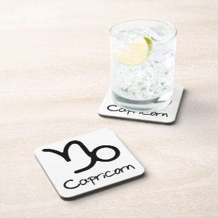 Capricorn Zodiac Sign on White Background Coaster