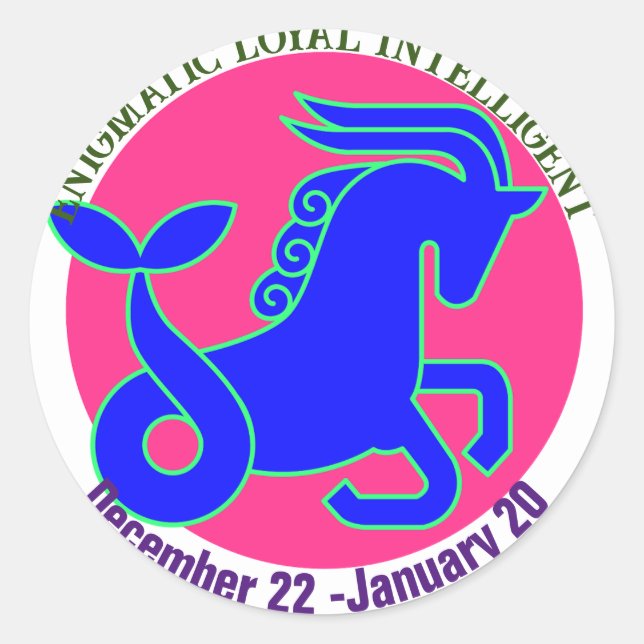 Capricorn Zodiac sign Personalised Sticker (Front)