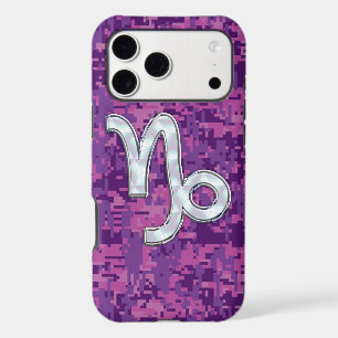 Capricorn Zodiac Sign Pink Digital Camouflage