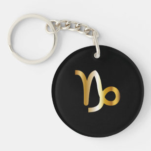Capricorn Zodiac Sign Round Acrylic Keychain