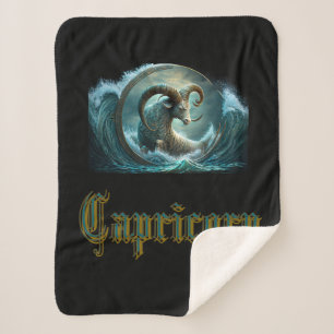 Capricorn Zodiac Sign Sherpa Blanket