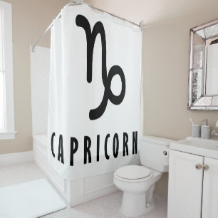 Capricorn zodiac sign shower curtain
