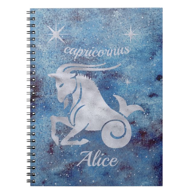 Capricorn Zodiac Sign Spiral Notebook (Front)