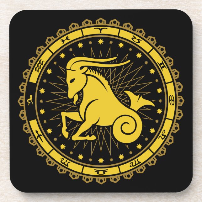 Capricorn - Zodiac Sign - Symbol - Horoscope Coaster (Front)