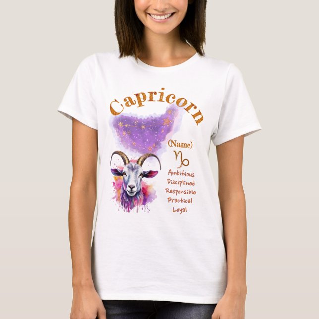 Capricorn Zodiac Sign T-Shirt (Front)