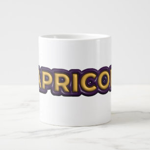 Capricorn Zodiac Sign Text Design Large Coffee Mug