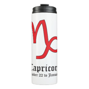 Capricorn zodiac sign thermal tumbler