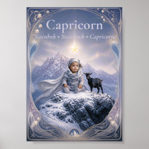 Capricorn Zodiac Small Art Dreamy Astrology Poster