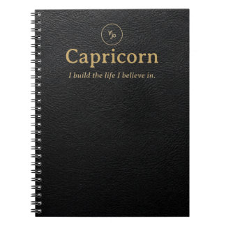 Capricorn Zodiac Spiral Notebook - Faux Leather