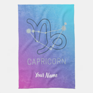 Capricorn Zodiac Star Sign Horoscope Constellation Tea Towel