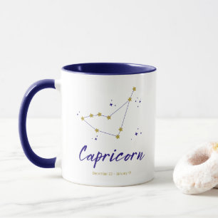 Capricorn Zodiac Stars Constellation Goat Birthday Mug