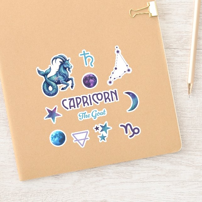 Capricorn Zodiac Sticker Collection (Notebook)