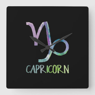 Capricorn Zodiac Symbol Astrology Sea Goat Gift Square Wall Clock