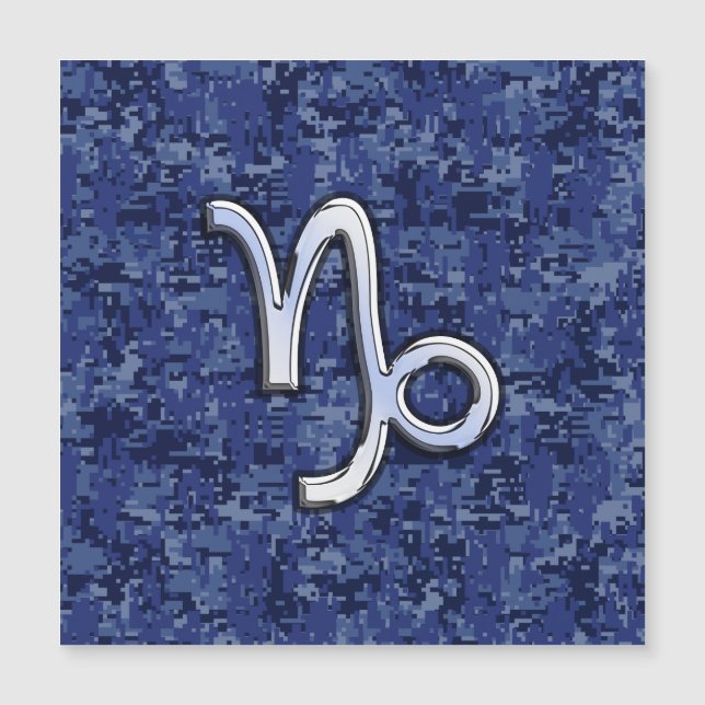 Capricorn Zodiac Symbol Blue Digital Camouflage (Front)