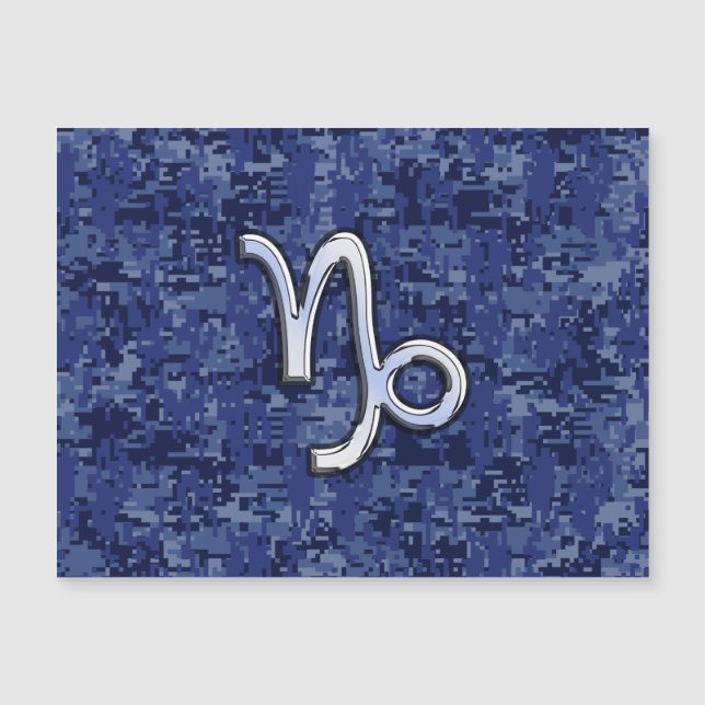 Capricorn Zodiac Symbol Blue Digital Camouflage (Front)