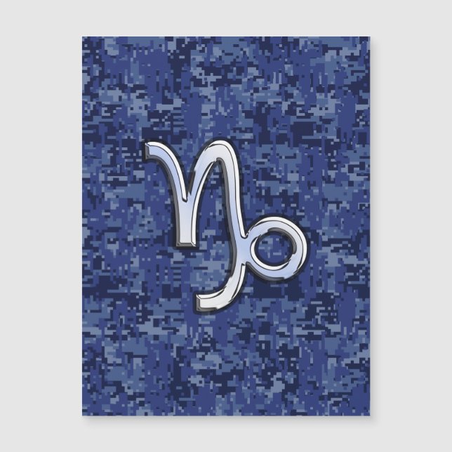 Capricorn Zodiac Symbol Blue Digital Camouflage (Front)