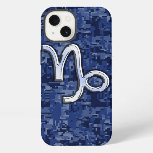 Capricorn Zodiac Symbol Blue Digital Camouflage iPhone 13 Case