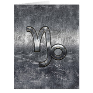 Capricorn Zodiac Symbol Distressed Steel Decor