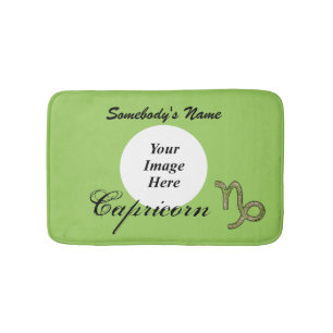 Capricorn Zodiac Symbol Element by K Yoncich Bath Mat