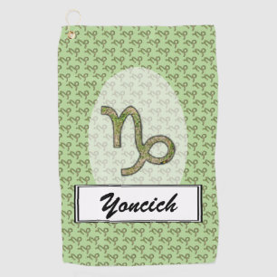 Capricorn Zodiac Symbol Element by K Yoncich Golf Towel
