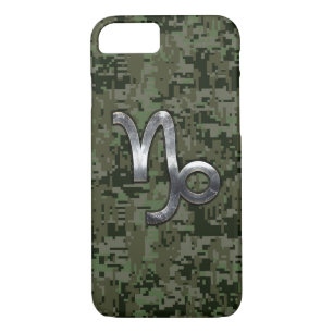 Capricorn Zodiac Symbol Green Digital Camouflage iPhone 8/7 Case