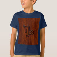 Capricorn Zodiac Symbol in Mahogany Brown