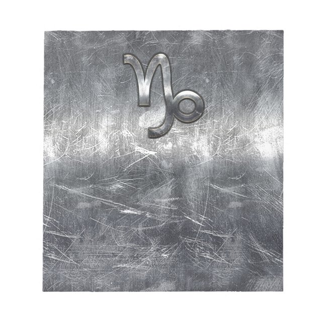 Capricorn Zodiac Symbol Industrial Style Notepad (Front)