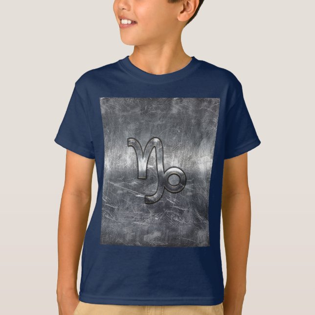 Capricorn Zodiac Symbol Industrial Style T-Shirt (Front)