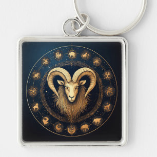 Capricorn Zodiac Symbol Key Ring