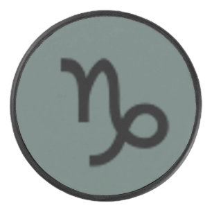 Capricorn Zodiac Symbol Standard by K Yoncich Hockey Puck